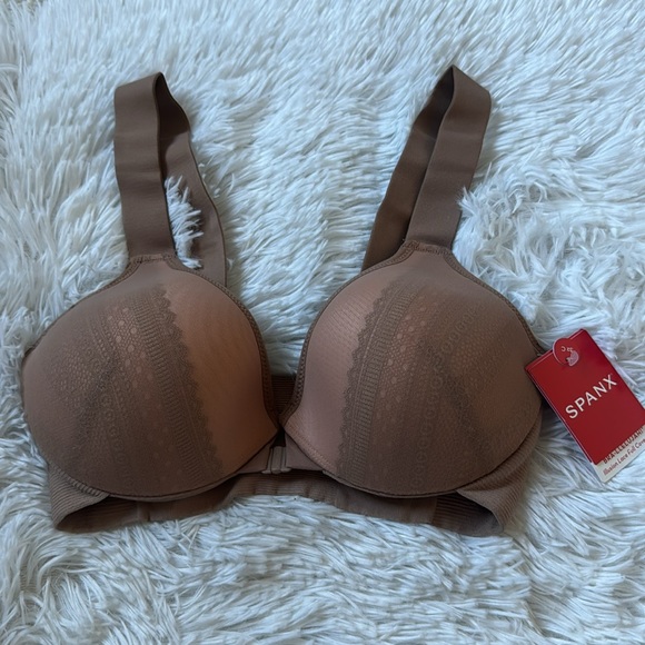 Spanx Bra-llelujah Illusion Lace Full Coverage Size 32C Brallelujah Beige - Picture 4 of 12